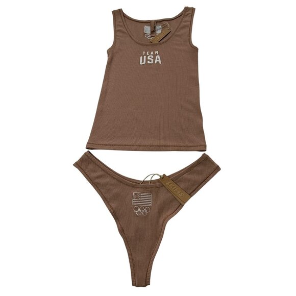 SKIMS Soft Lounge Rib Tank + Thong Team USA Sienna Small - Picture 14 of 14